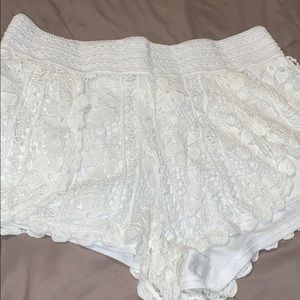 White crochet shorts